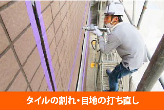タイルの割れ・目地の打ち直し