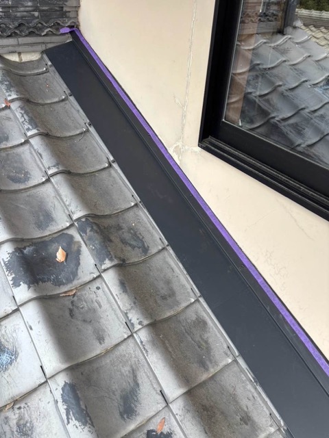 小郡市雨漏り工事、雨抑え板金施工