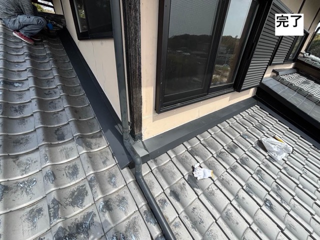 小郡市雨漏り工事、雨抑え板金施工