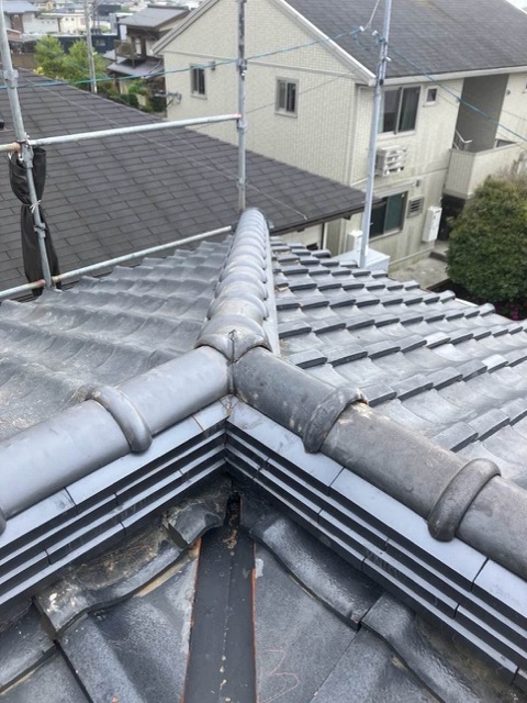 棟瓦の復旧