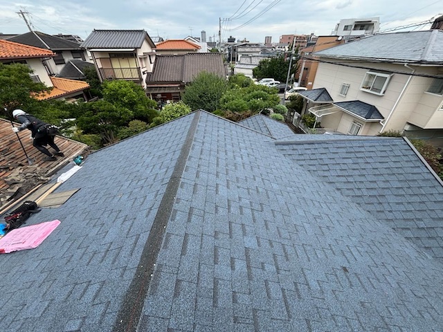 太宰府市物件のセメント瓦、葺き替え工事