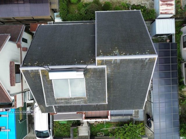 筑紫野市で雨漏り調査｜スレート屋根とベランダ防水の劣化が原因と判明