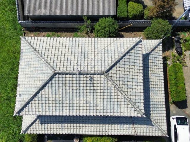 柳川市で空き家の屋根ドローン撮影
