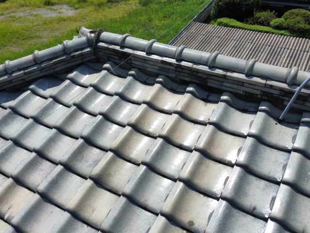 柳川市の棟瓦の劣化