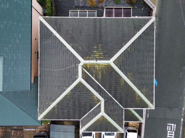 太宰府市でスレート屋根のドローン撮影