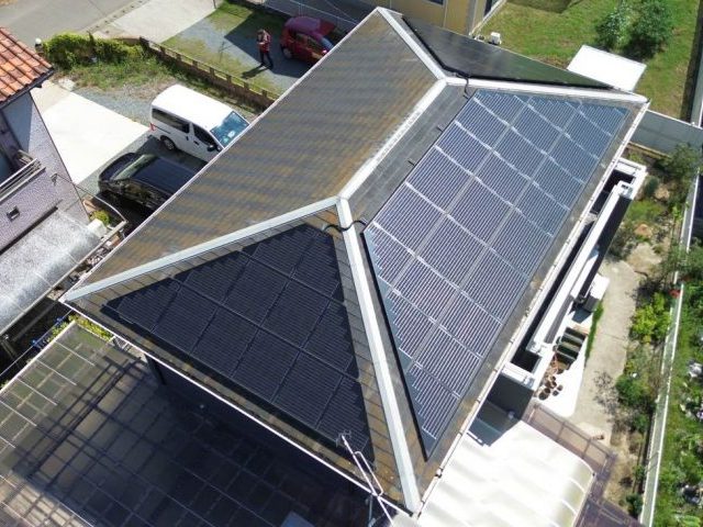 糸島市で屋根をドローン撮影