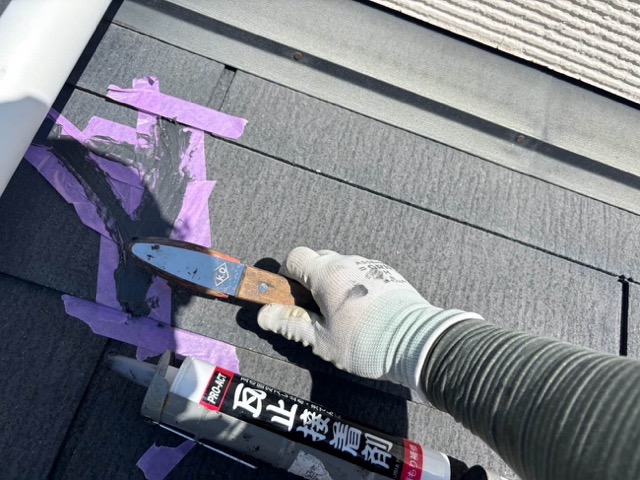 破損したスレート屋根の補修