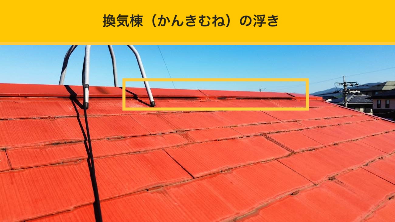 換気棟の浮きの確認（換気棟（かんきむね）の浮き）