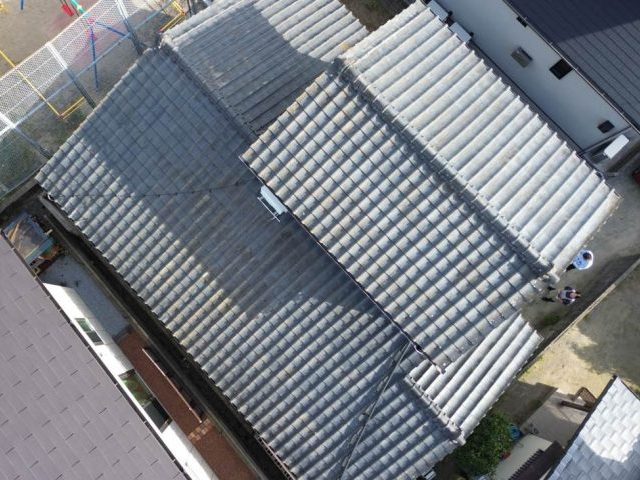 太宰府市のセメント瓦屋根の調査