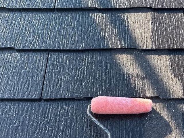 【筑紫野市】屋根塗装。スレートに付いた苔・カビの除去から「シャネツテック」塗装で徹底施工
