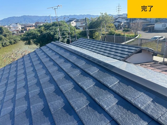 太宰府市の屋根工事、ルーガ鉄平を採用した葺き替え工事