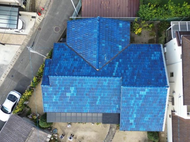 太宰府市の雨漏り調査でドローン撮影