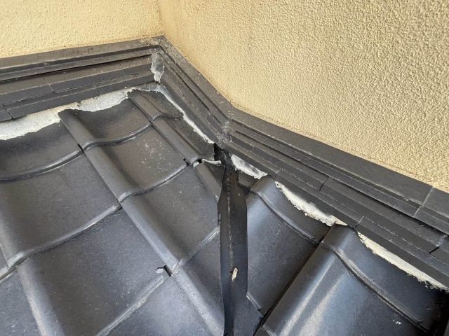 筑紫野市の漆喰の経年劣化