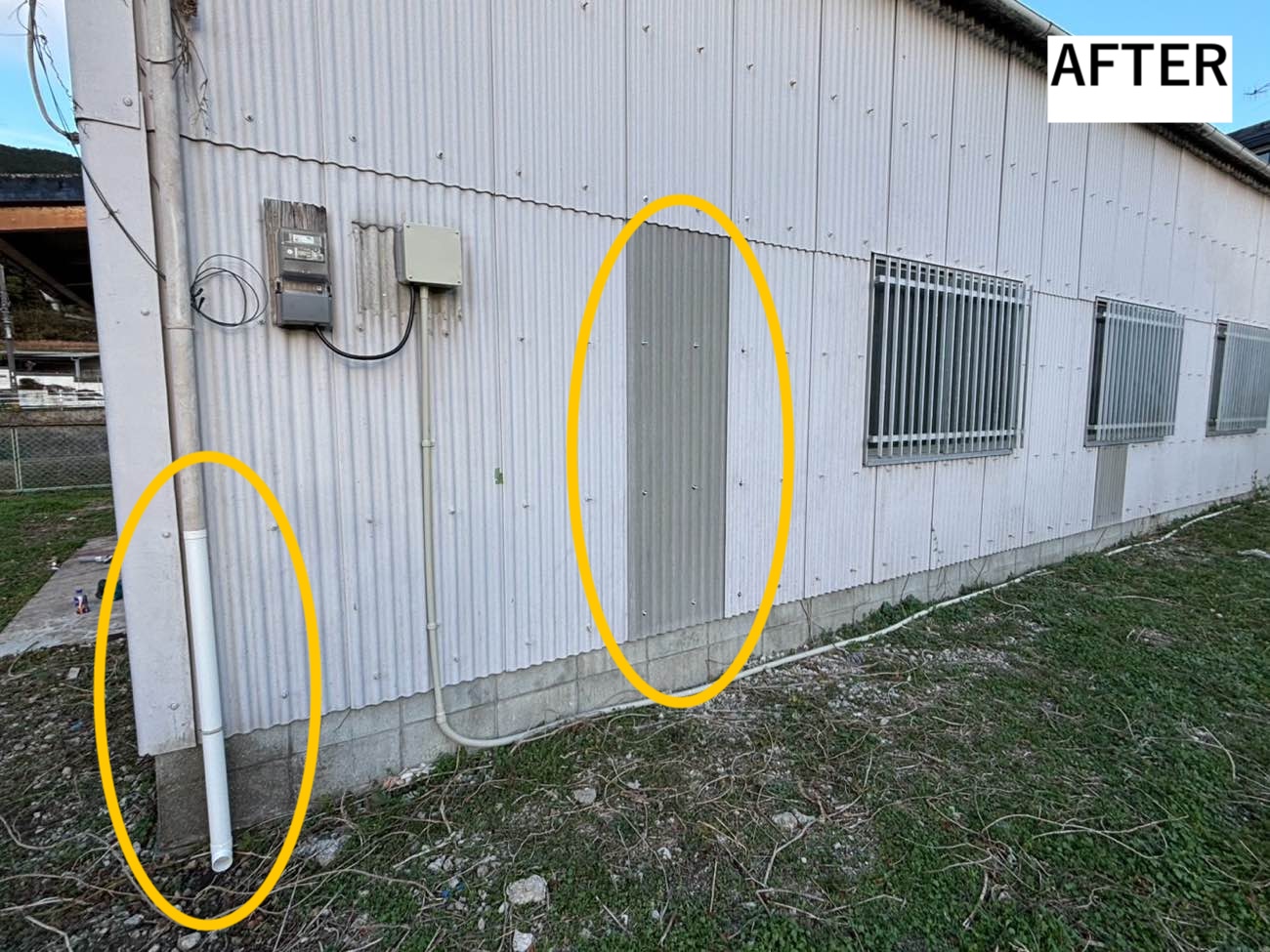 小波スレートの修繕