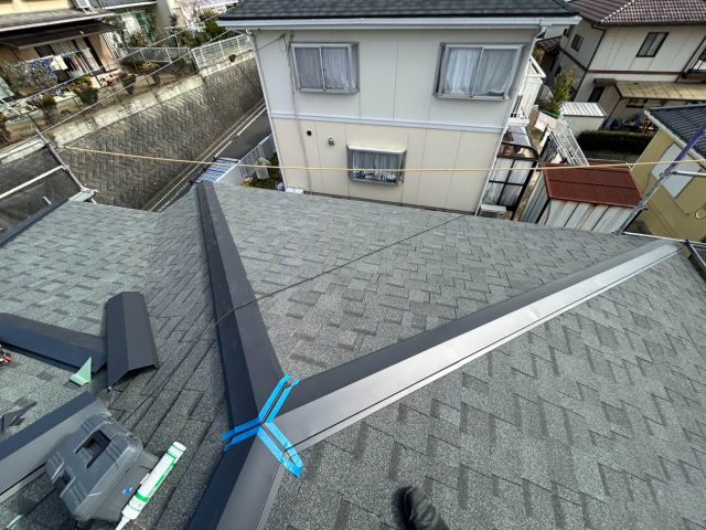 太宰府市で棟板金の防水処理