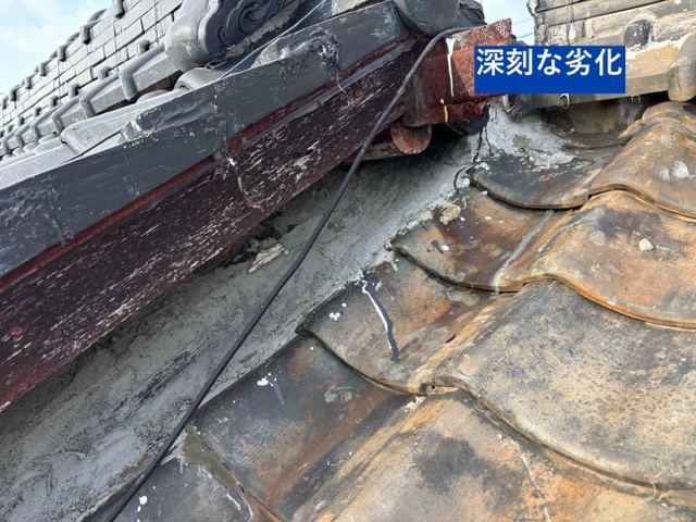瓦の深刻な劣化
