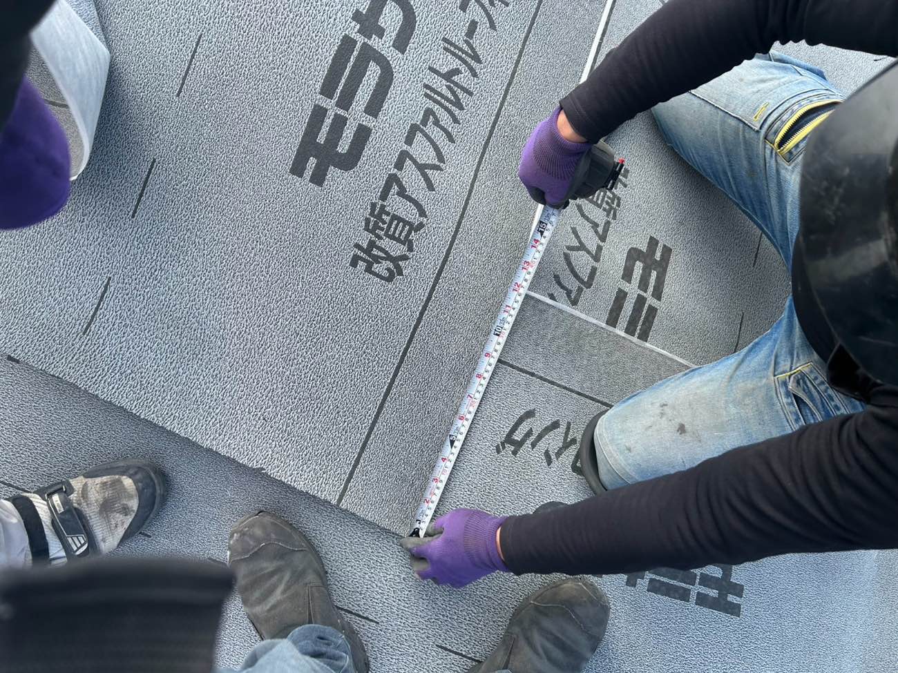 防水シートの施工、屋根の葺き替え工事、太宰府市