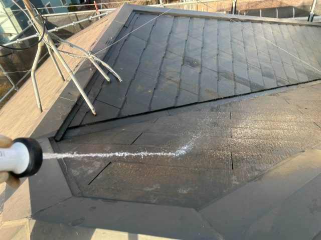 小郡市のカバー工法における高圧洗浄