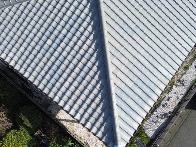 小郡市で瓦屋根のドローン調査