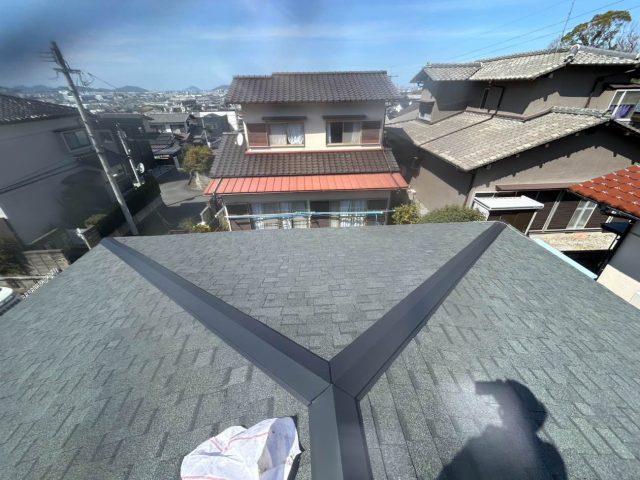 小郡市で棟板金を施工