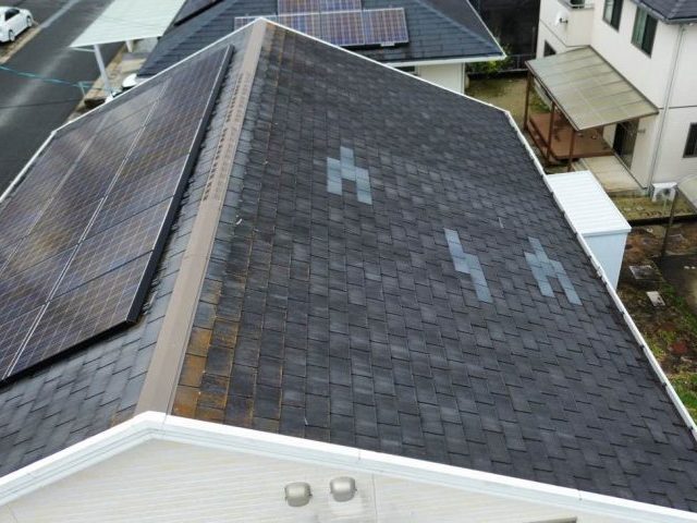 筑紫野市でスレート屋根の強風被害を調査