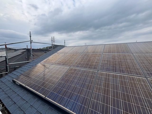 筑紫野市のカバー工事と太陽光パネル再設置まで完了