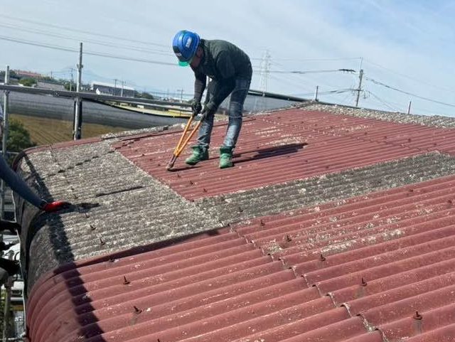 小郡市の倉庫屋根の現地調査