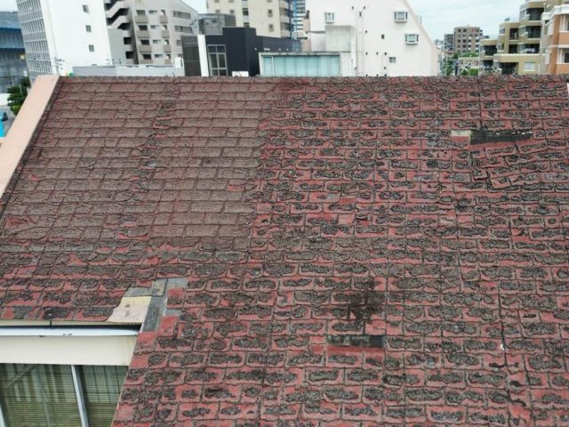 太宰府市で調査した貸店舗のスレート屋根