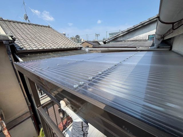 筑紫野市でベランダ屋根を交換