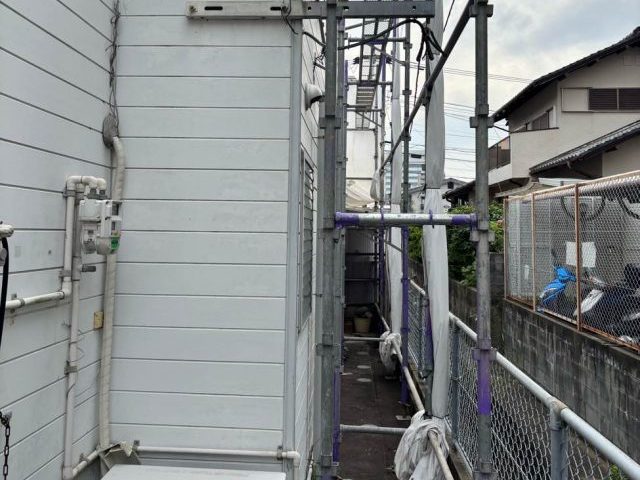 小郡市で足場を組んだ空き家