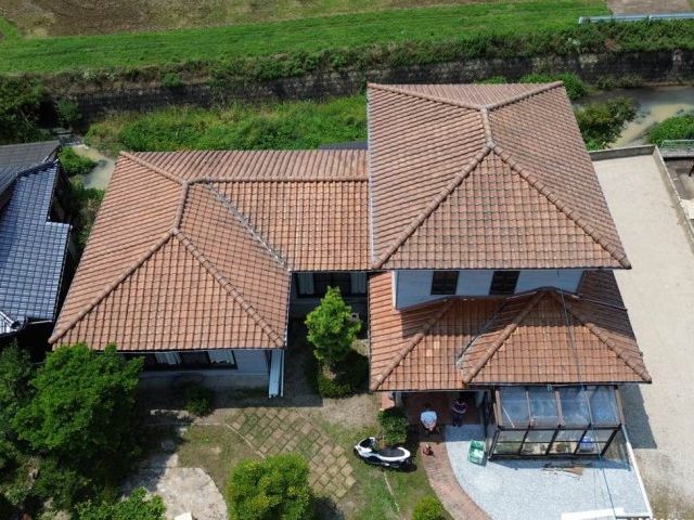 小郡市で調査を行った瓦屋根の戸建て