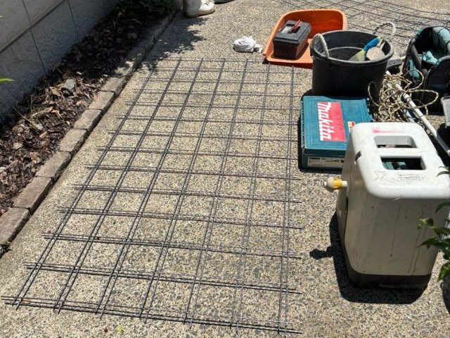 小郡市でワイヤ施工準備