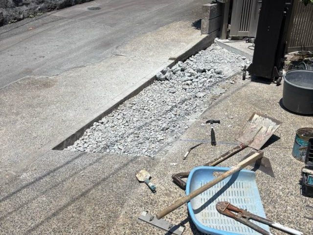 小郡市で土間工事の掘削