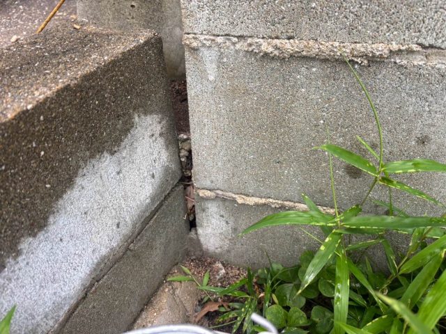 小郡市にて土間とブロック塀の調査