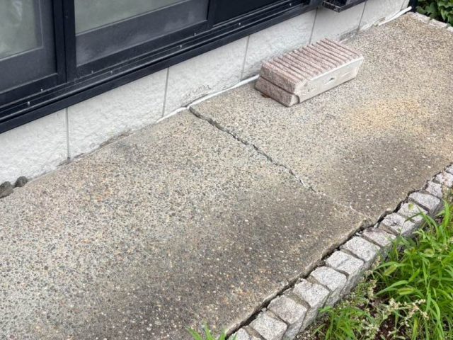 小郡市で調査した土間のひび割れ
