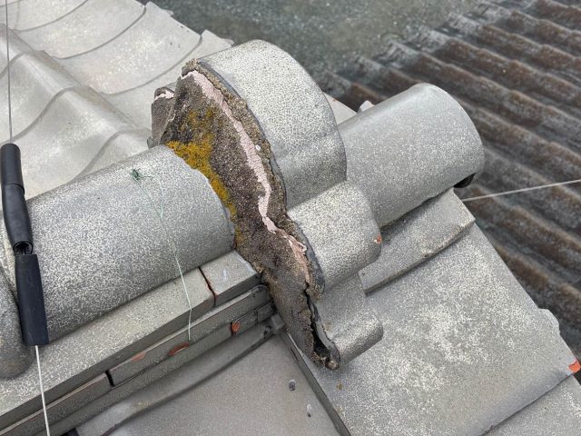 筑紫野市で漆喰の劣化を確認