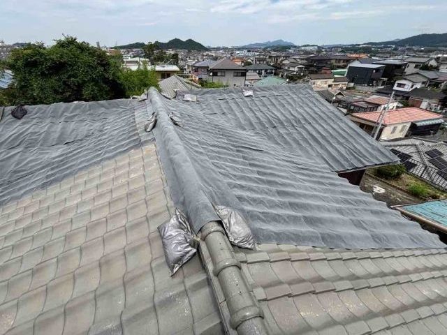 筑紫野市で雨漏り修理の防水シート上貼り工事完了