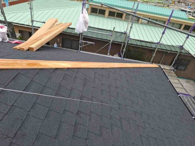 太宰府市のカバー工事で設置した棟下地