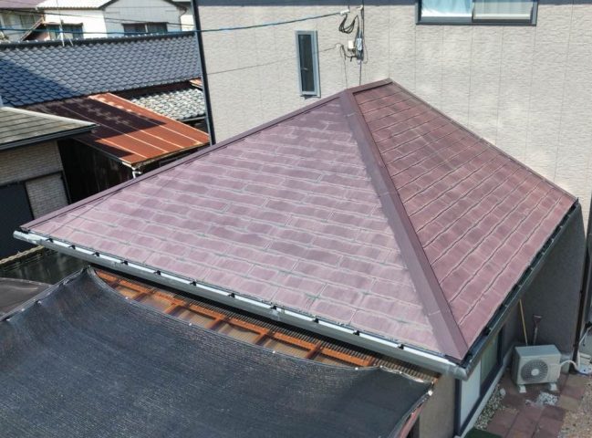 小郡市の老朽化したスレート屋根