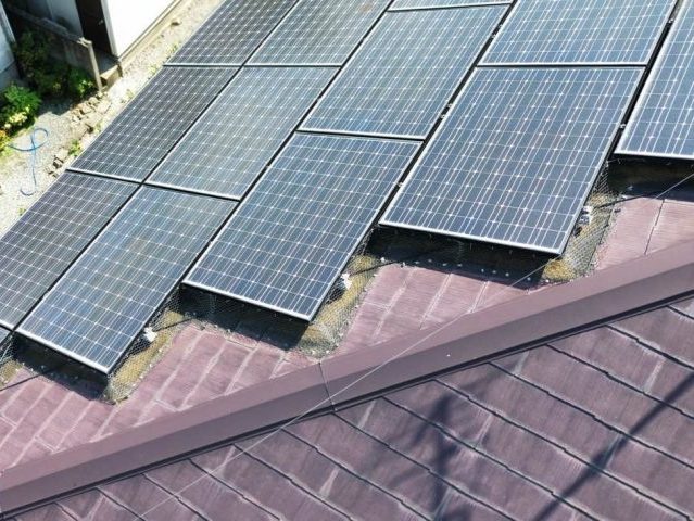小郡市の故障した太陽光パネル