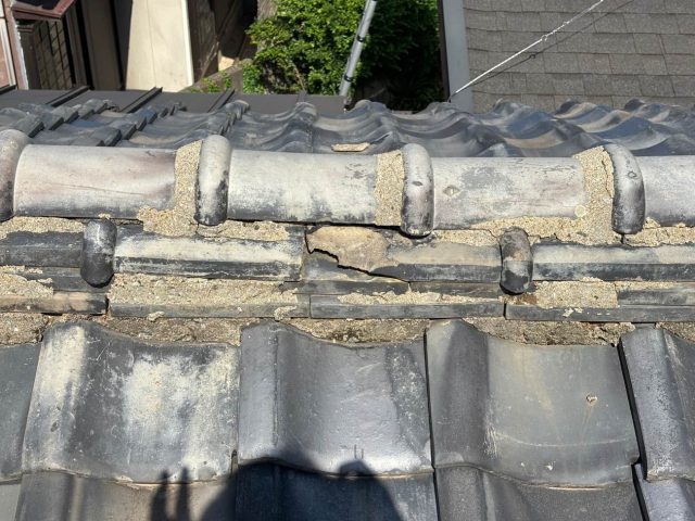 小郡市で見つかった漆喰の劣化