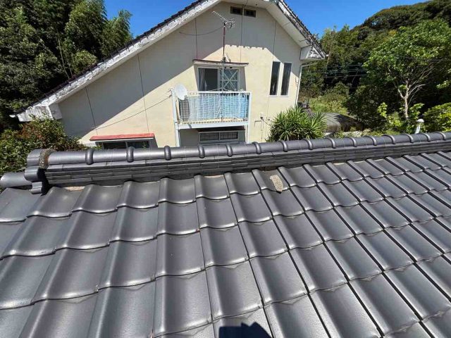 筑紫野市の漆喰が欠けた瓦屋根