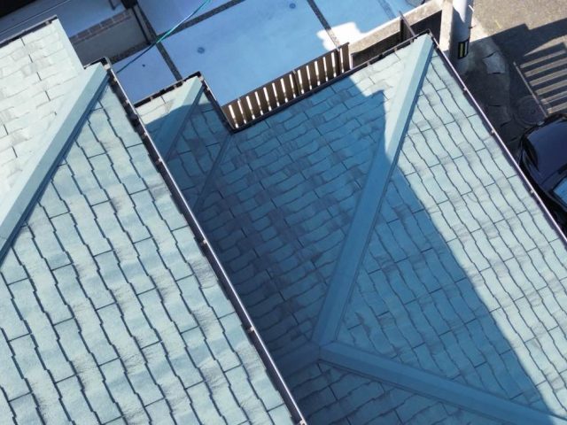 小郡市でスレート屋根の台風被害調査