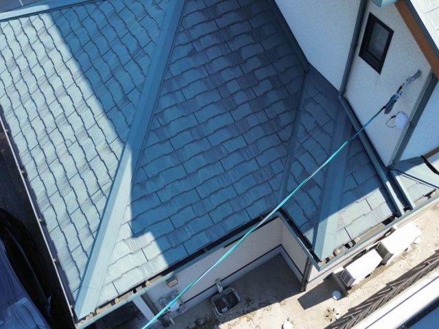 小郡市で屋根調査のためドローン撮影