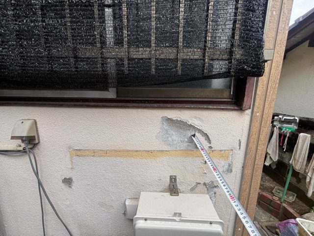 筑紫野市で外壁の損傷を確認