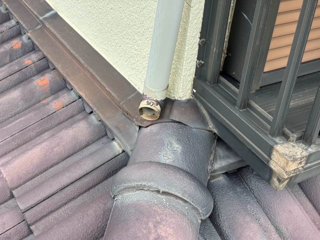 小郡市で雨樋の脱落も確認