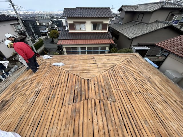 小郡市で瓦撤去した屋根下地