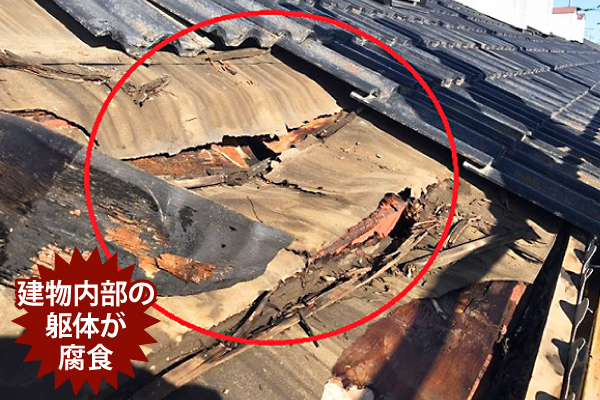 建物内部の躯体が腐食