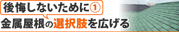後悔しないために①金属屋根の選択肢を広げる