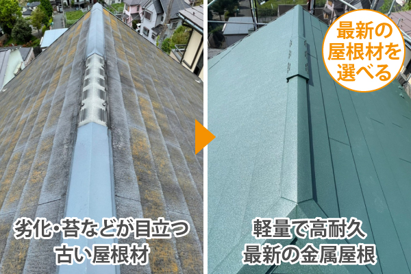 最新の屋根材を選べる